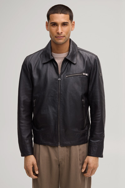 Aleks leather jacket in dark brown