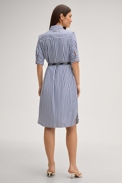 Hemdblusenkleid Dominique in Navy/Weiß gestreift
