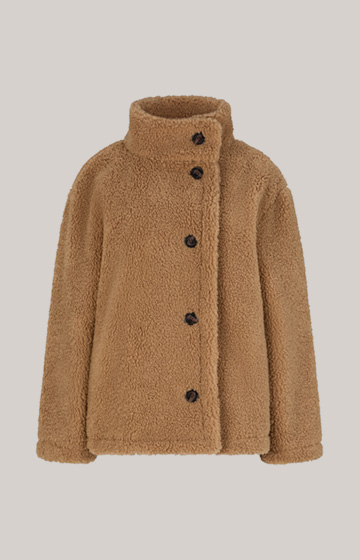 Teddyfell-Jacke in Beige