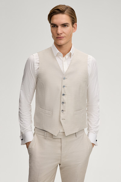 Weazer Suit Waistcoat in Light Beige