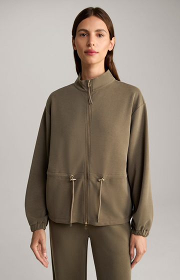 Sweatshirt Jacket in Olive Green