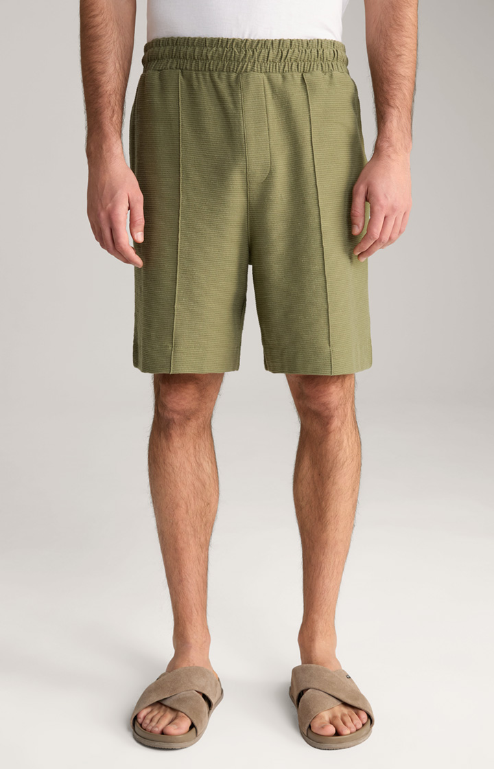 Cotton Damiano Shorts in a Textured Olive Finish