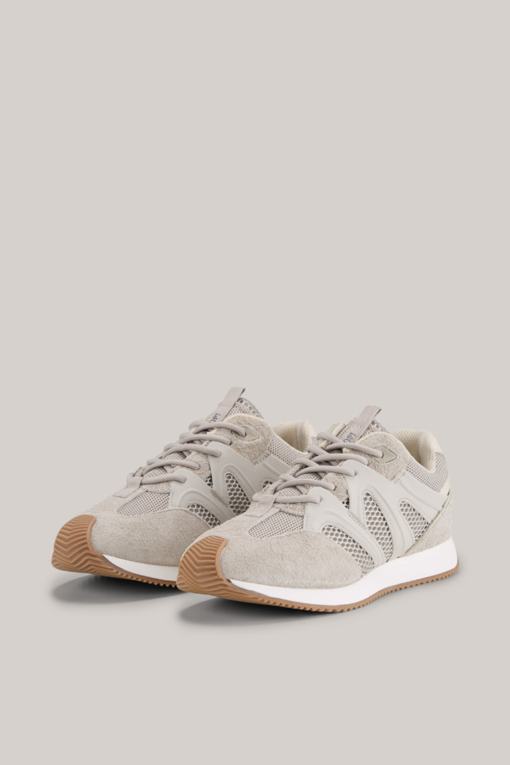 Sneaker Velluto Misto Leone in Grau