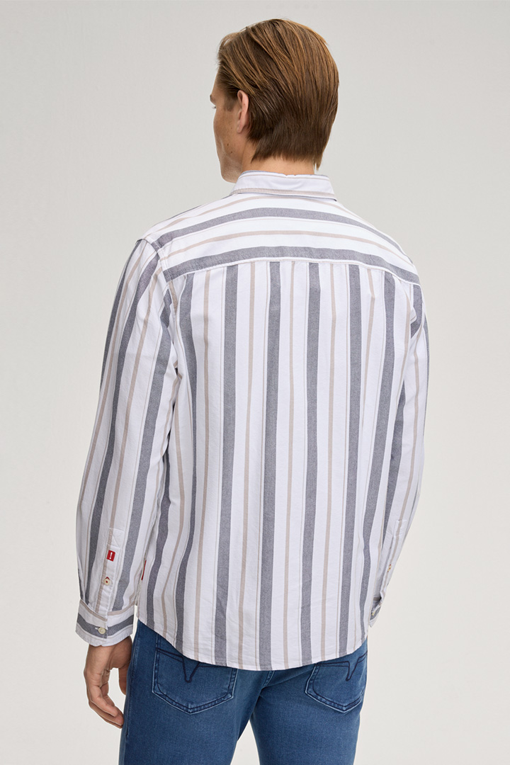 Heli Shirt in White Stripes