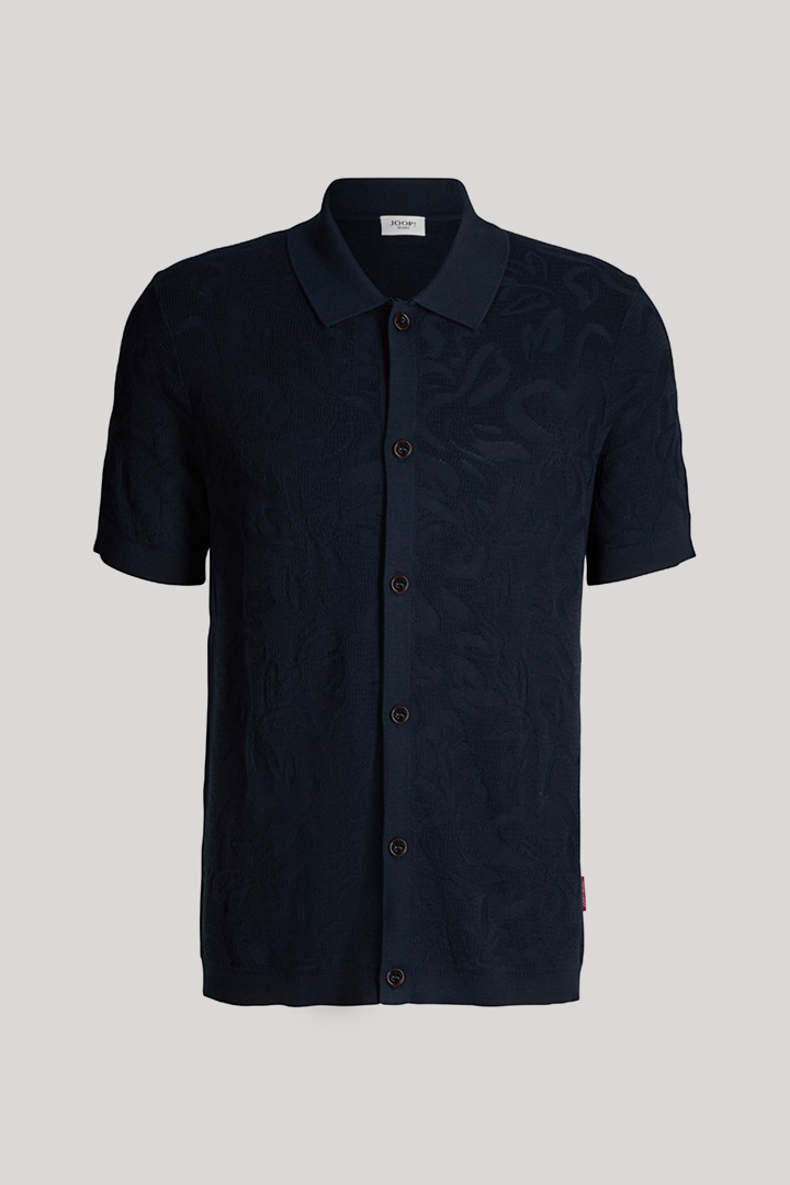 Führt zu Produktdetailseite „Strick-Polohemd Rasmo in Navy"