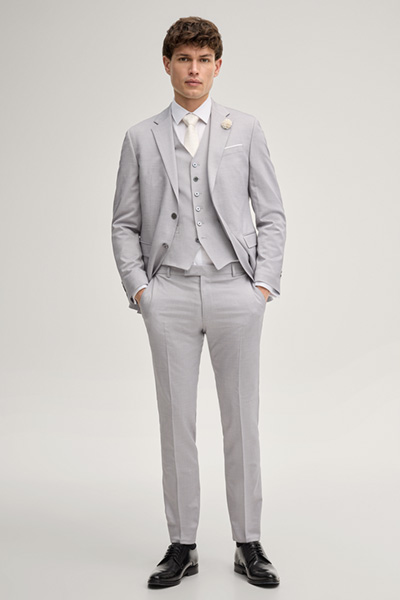 Blayr Modular Suit Trousers in Light Grey