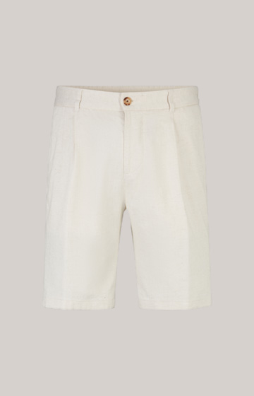 Leinenmix-Shorts Dinghy in Offwhite