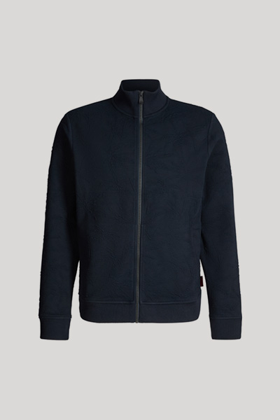 Sweatjacke Akoni in Dunkelblau gemustert