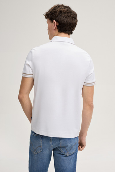 Zip-Poloshirt Warley in Weiß