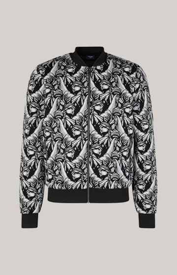 Jacquard-Blouson Danger in Schwarz gemustert