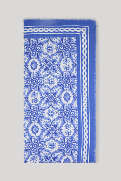 Tuch Adalia in Blau/Weiß gemustert