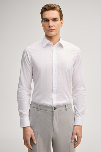 Pierce business shirt in white with pattern