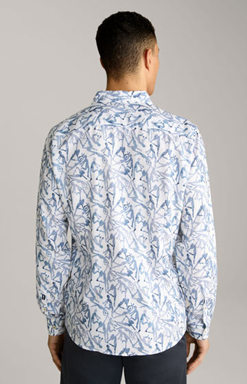 Heli Shirt in a White/Blue Pattern