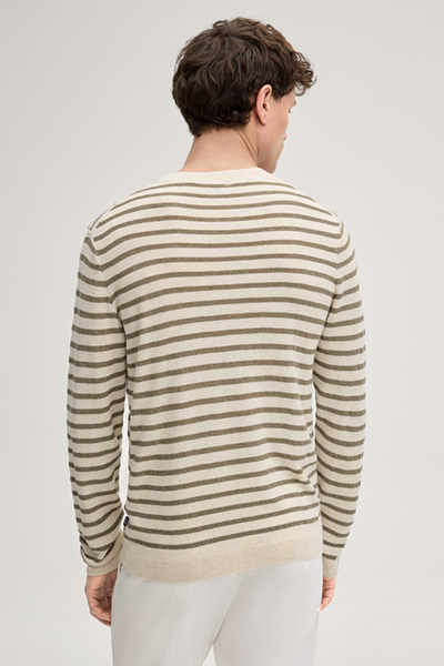 Pullover Malior in Beige/Offwhite gestreift