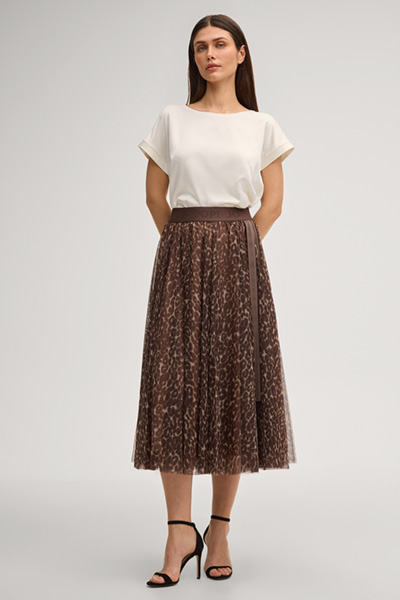 A-Linien-Rock Fridi in Braun Leomuster