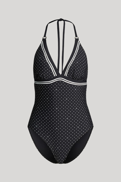 Neckholder-Badeanzug in Schwarz