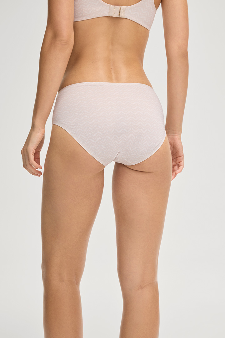 Satin-Panty in Light Beige gemustert