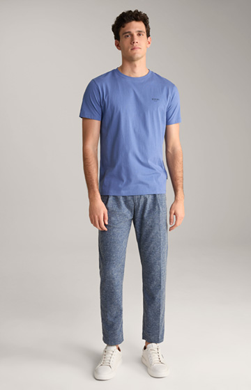 Lead Pleated Trousers in Blue Mélange