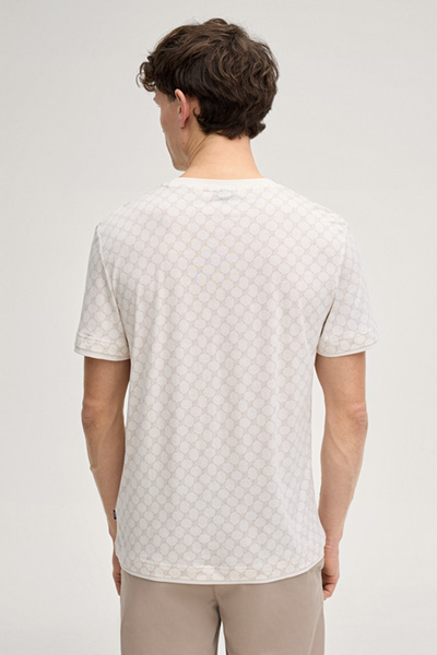 Cornflower T-Shirt Victormanuel in Offwhite