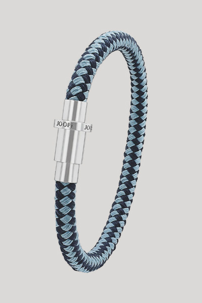 Leads to product detail page "Nylon bracelet with stainless steel in blue/silver"