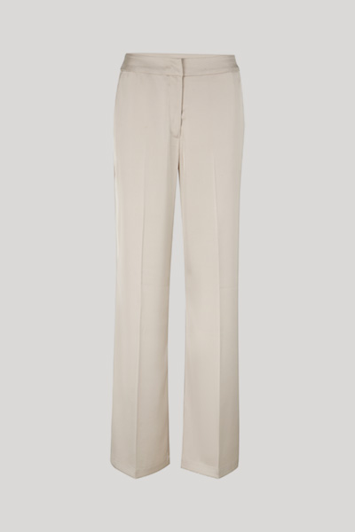Pearl Satin Trousers in Greige