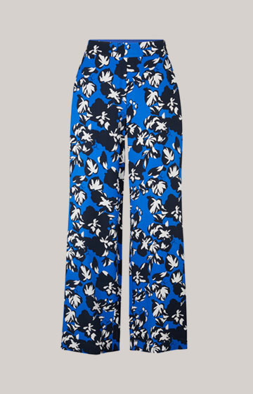 Twill Trousers in a Blue/Black/White Pattern