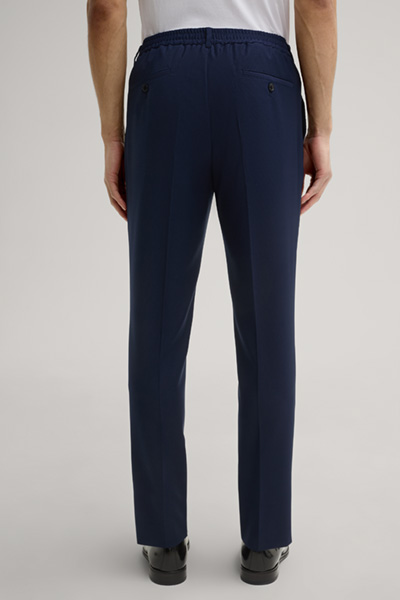 Baxx Wool Blend Modular Suit Trousers in Navy