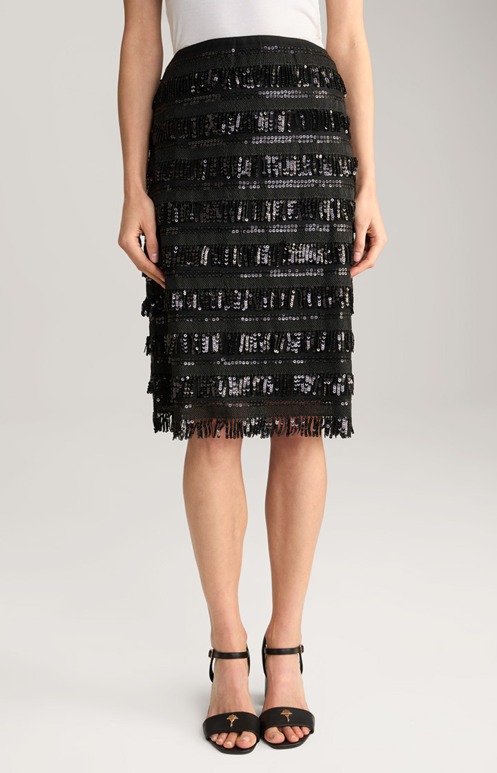 Trixi Sequin Skirt in Black