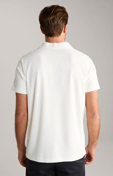 Piero Terrycloth Polo Shirt in Cream, textured