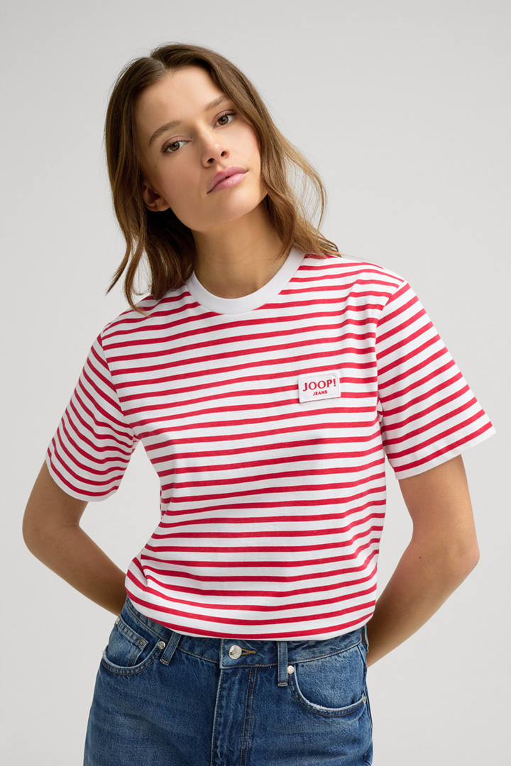 Teele T-shirt in Red/White Stripes