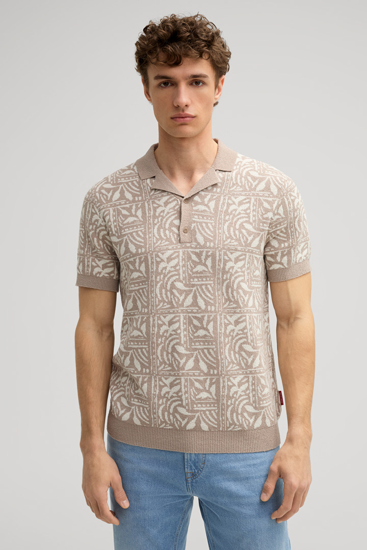 Pierono Terrycloth Shirt in a Light Brown Pattern