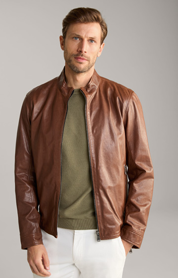 Skórzana kurtka Lif w brązowym kolorze