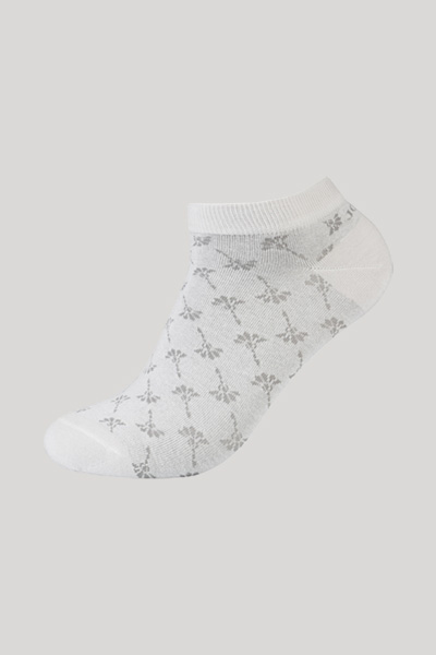 Führt zu Produktdetailseite „2-er-Pack Unisex Premium Sneaker-Socken in Weiß/Grau gemustert"