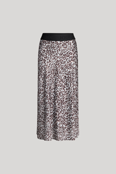 Satinrock Saidy in Hellblau/Braun Leo