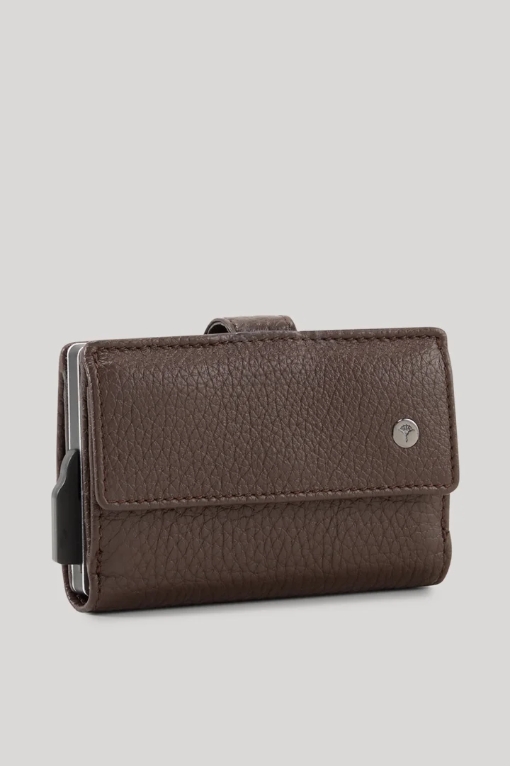 Leads to product detail page "Cardholder Cardona C-Three E-Cage in dark brown"