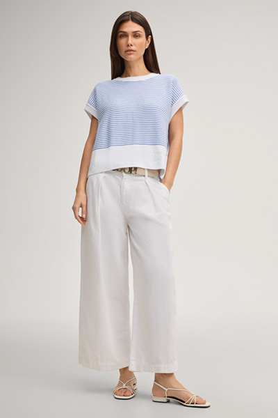 Strickshirt Kipe in Hellblau/Weiß gestreift