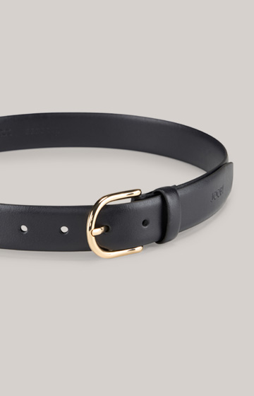 Classic Leather Belt in Dark Blue