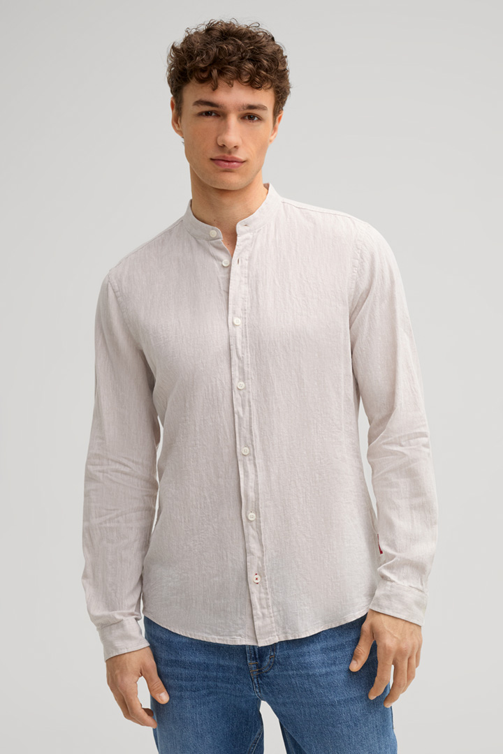 Hedde Linen Blend Shirt in Light Brown