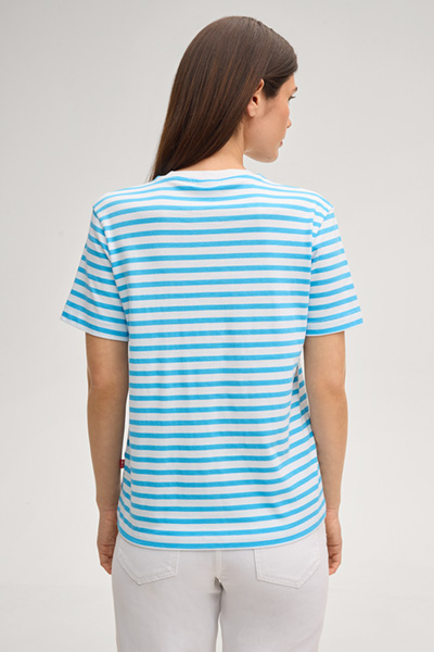 Teele T-shirt in Turquoise/White Stripes