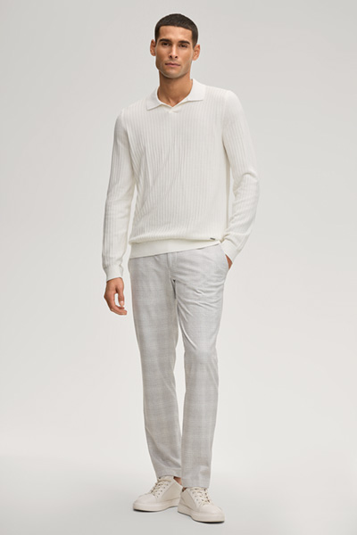 Pullover Galdino in Offwhite gerippt