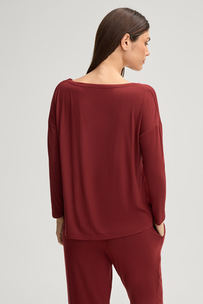 Longsleeve in Dunkelrot