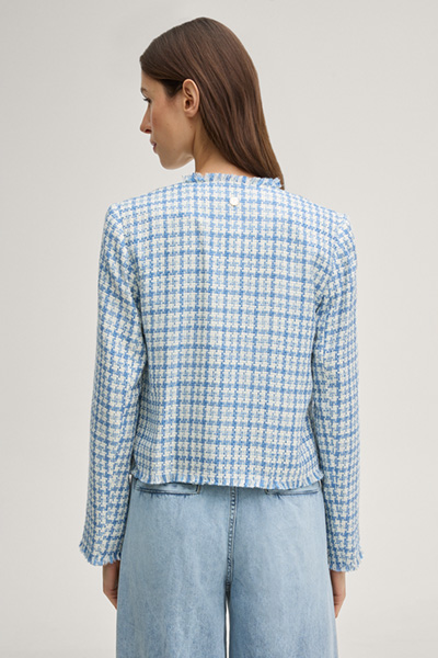 Blazer Junela in Weiß/Hellblau kariert