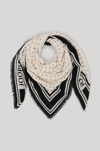 Tuch Adaliz in Champagner/Schwarz gepunktet