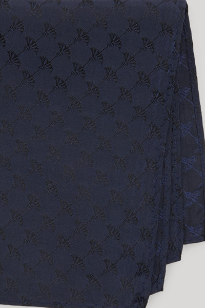 Cornflower Silk Pocket Square in Navy