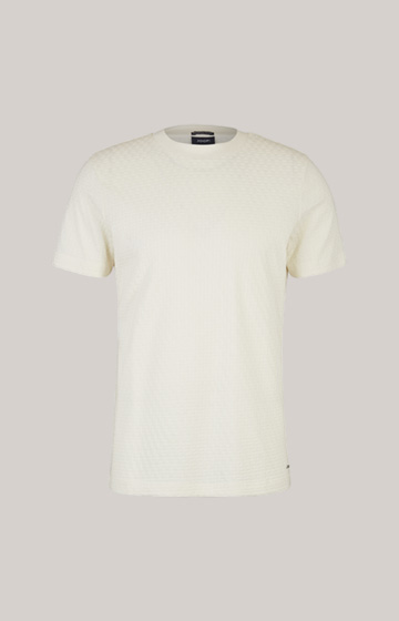 Cotton T-shirt in a Textured Cream Finish