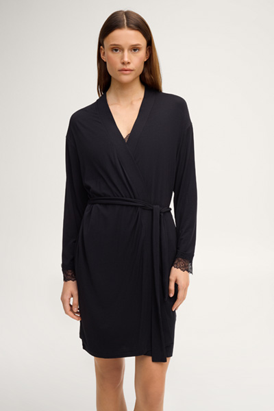 Loungewear Grace dressing gown in black