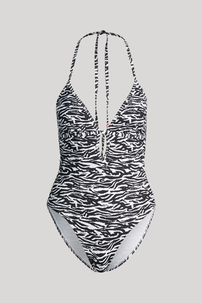 Badeanzug in Schwarz/Weiß Tiger