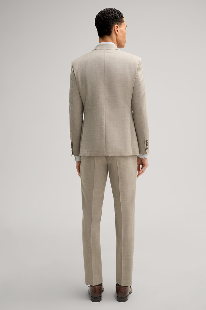 Herby-Blayr Virgin Wool Travel Suit in Light Brown