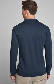 Langarm-Poloshirt Iwan in Dunkelblau