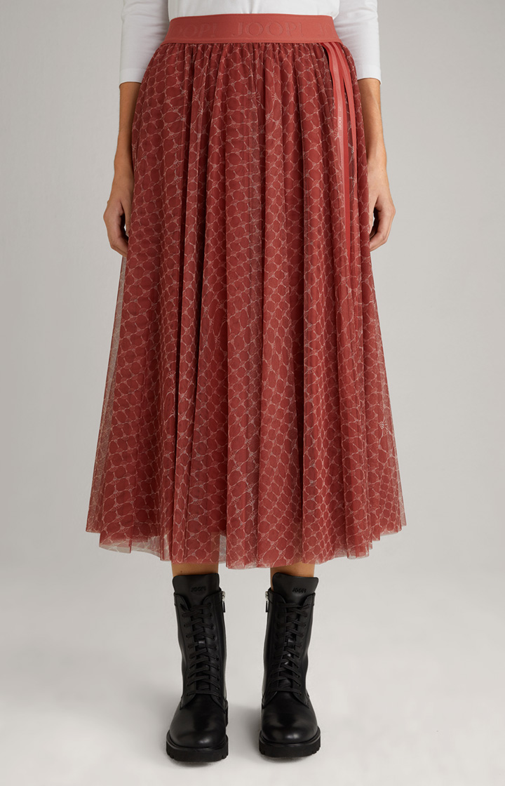 Tulle Skirt in Rust Patterned